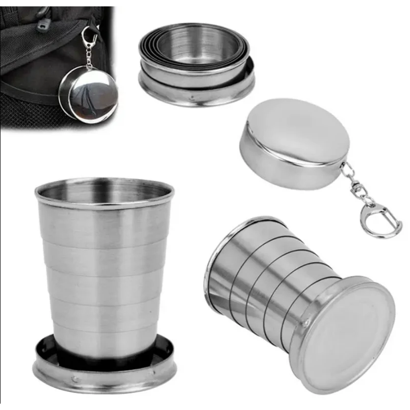 Stainless Steel Telescopic Camping Mug Folding Cup 1
