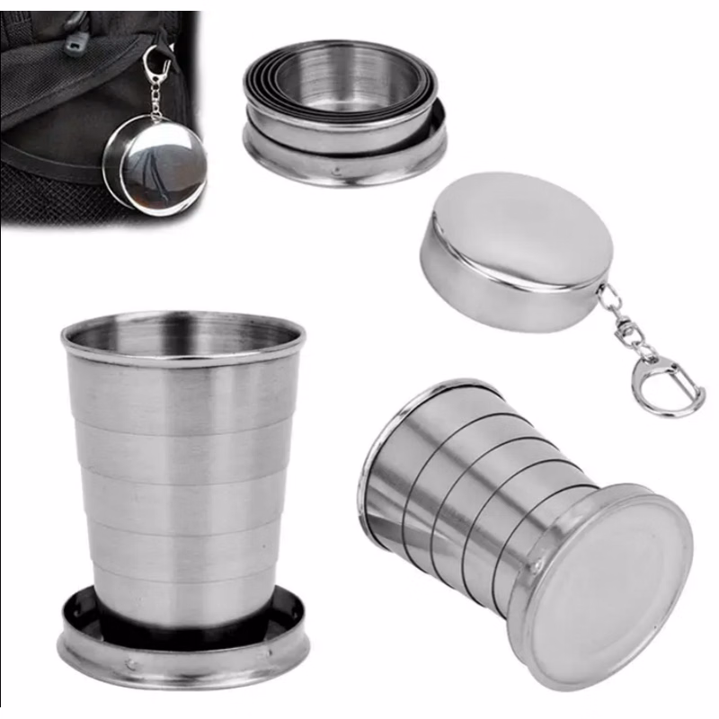 Stainless Steel Telescopic Camping Mug Folding Cup