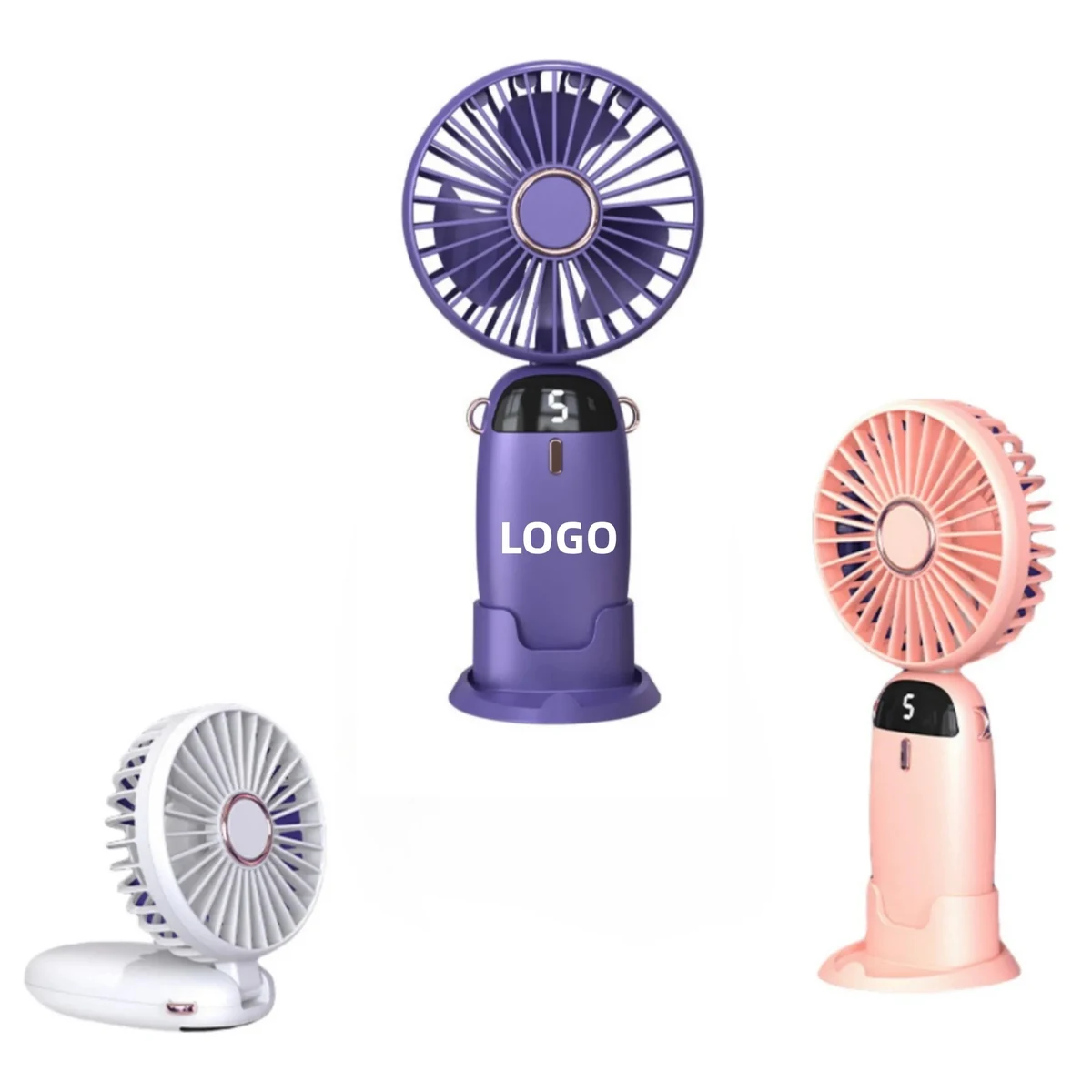 5 Speeds Setting Portable Rechargeable Handheld Fan 1
