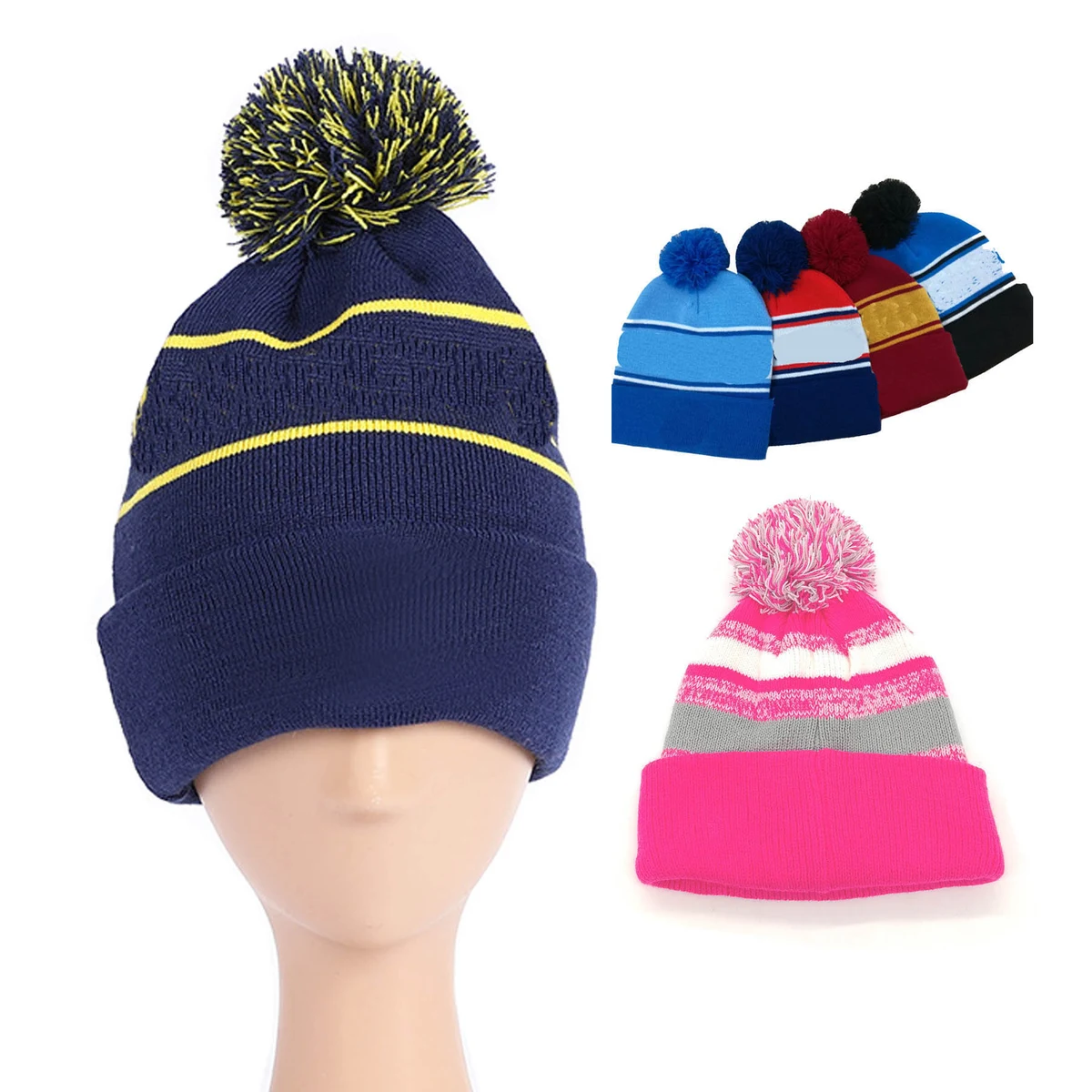 Sport Knit Winter Pom Hat 1