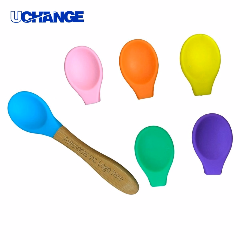 Six-in-One Silicone Spoon with Bamboo Handle Set for Kitchen Use