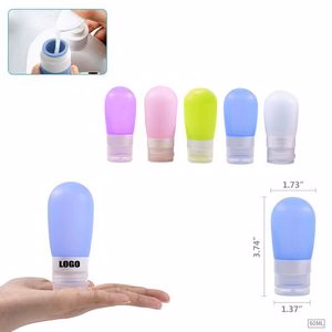 60ml Silicone Round Travel Bottle With Flip Up Lid