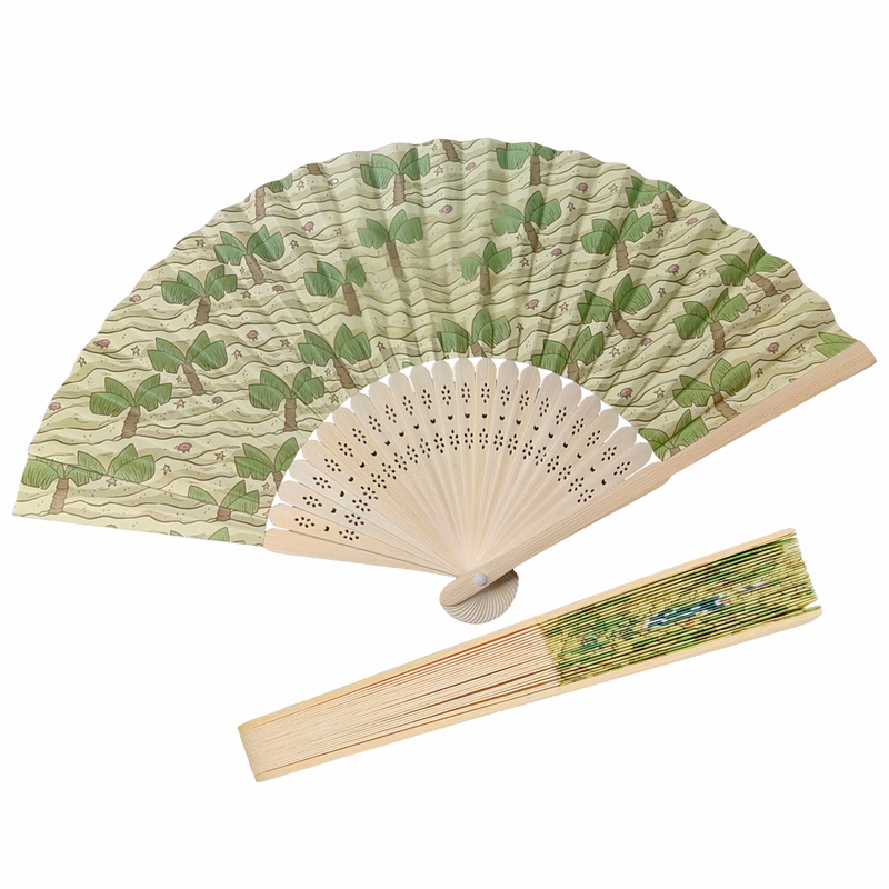 8.3 " Colorful Foldable Bamboo Paper Fan