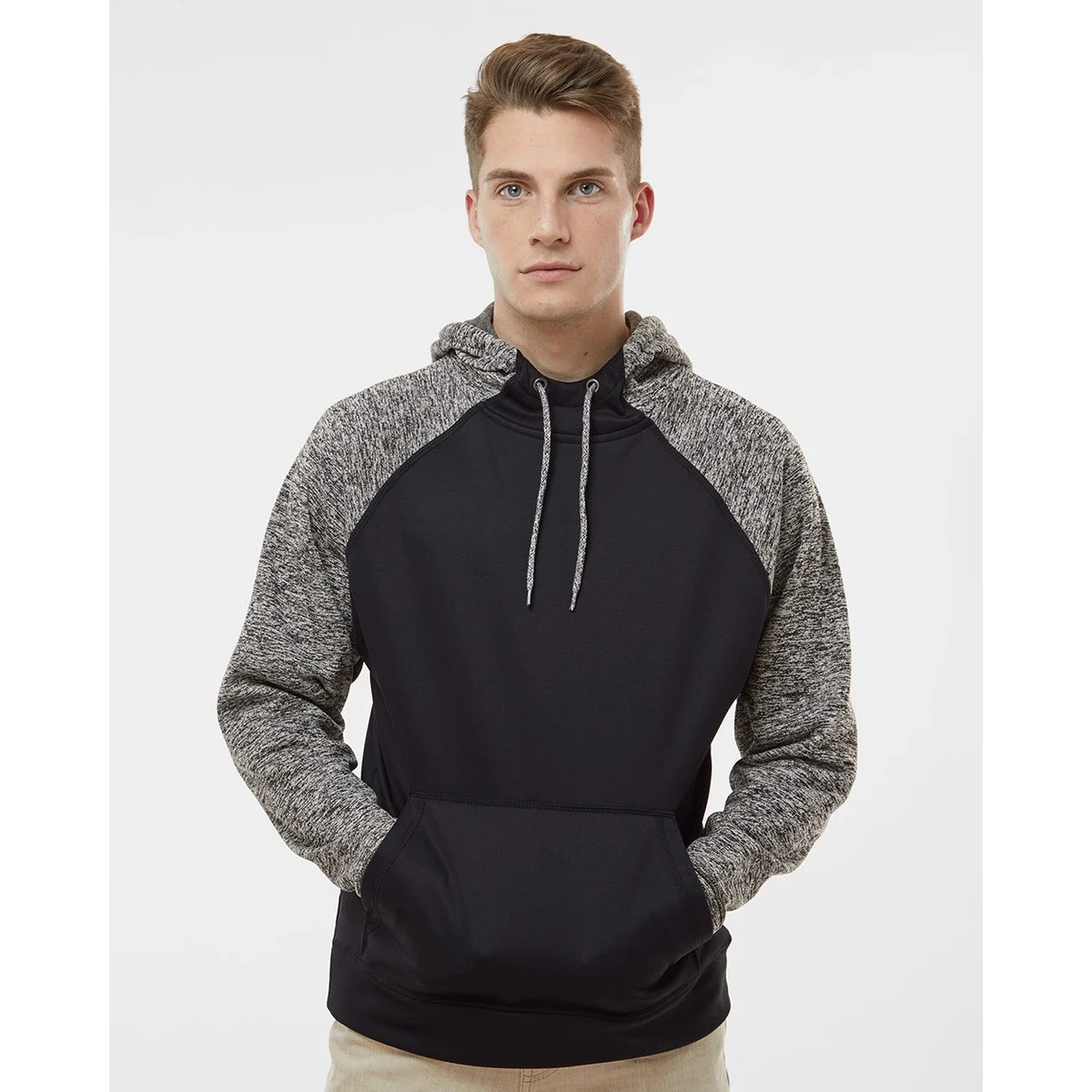 Men's Colorblocked Cosmic Fleece Hooded Sweatshirt - 8612, custom hoodie or sweatshirt with logo imprint 1