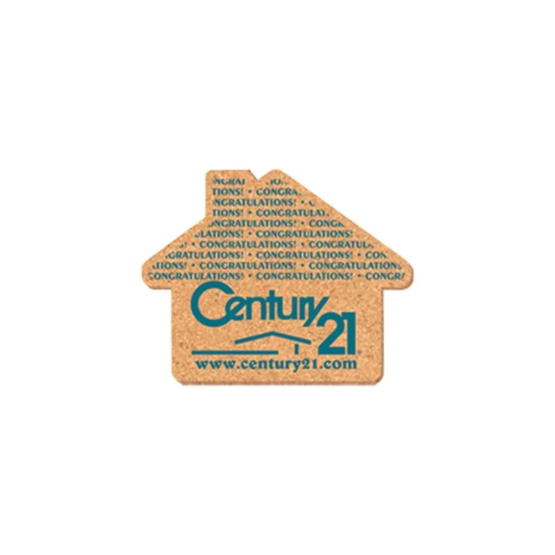 Coaster - 4" House Shape Cork Coasters 1