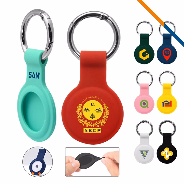 Custom Silicone Tracker Device Cover with Keyring — Tech Corporate Gift