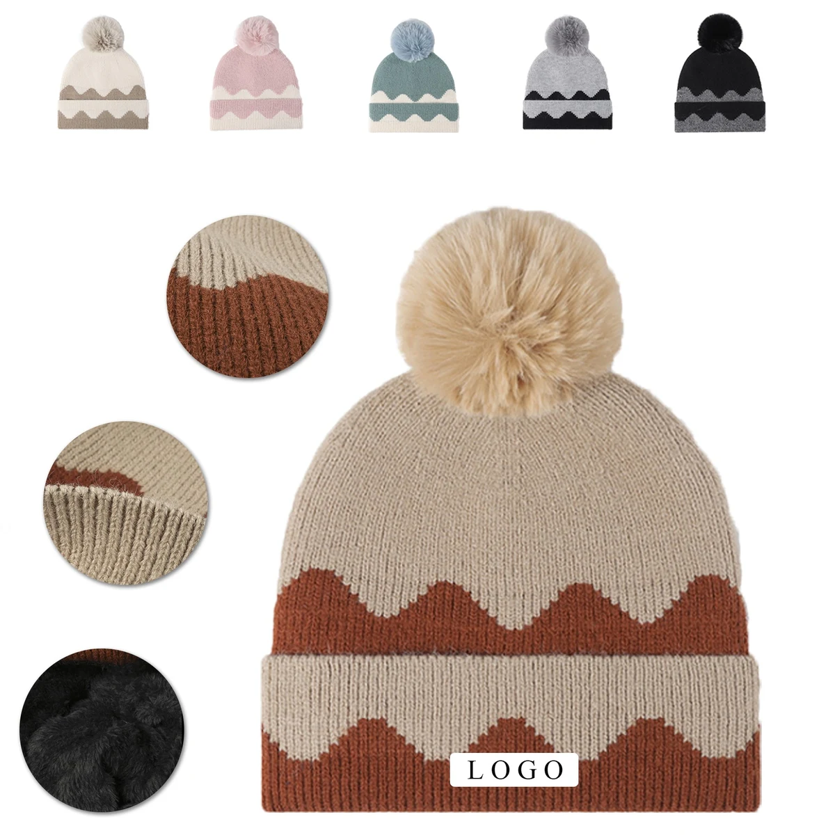 Winter Fleece Lined Beanie Hat 1