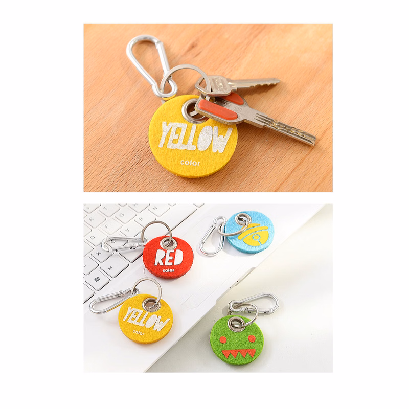 Circular Shaped Felt Key Chain