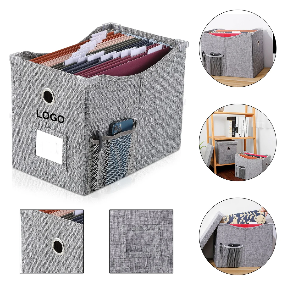 Collapsible Hanging File Boxes Linen Storage Organizer 1