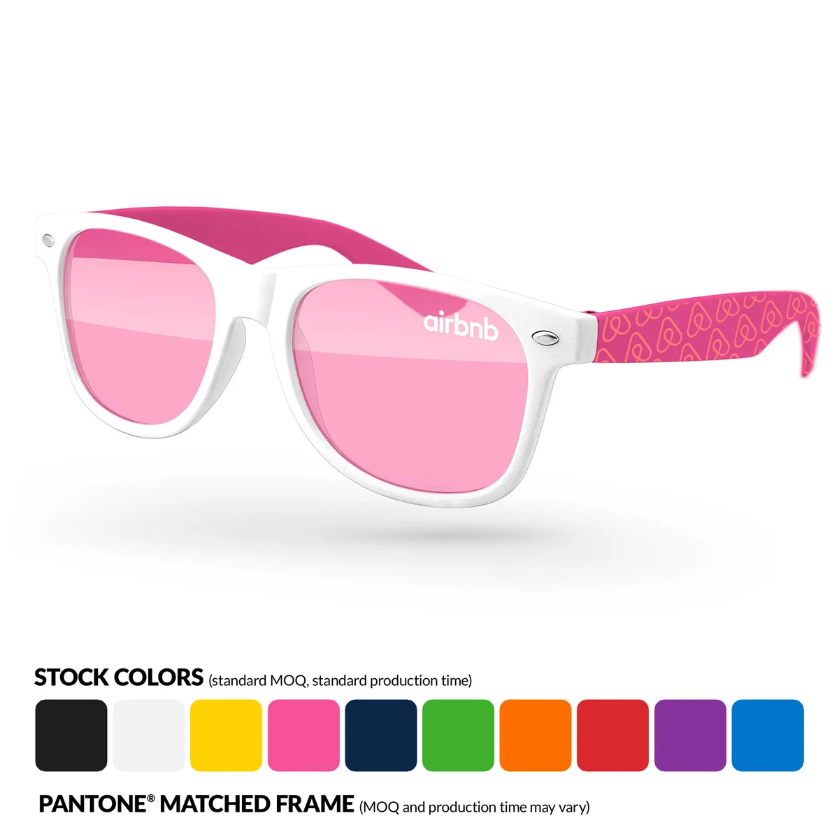 2-Tone Retro Sunglasses w/ 1 Color Lens Imprint & 1 Color Extended Temple Imprint 1