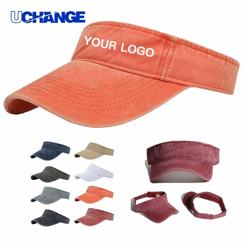 Open Top Cotton Visor Cap Headwear for Sports and Travel