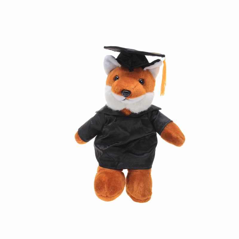 Soft Plush Fox in Graduation Cap & Gown Stuffed Animal
