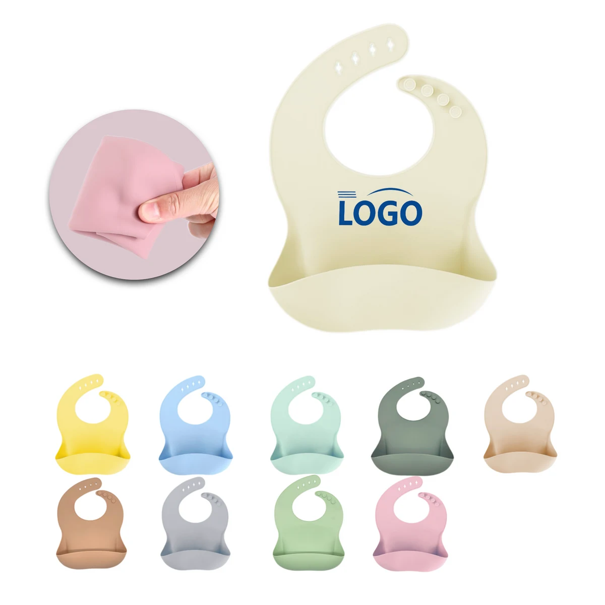 Waterproof Adjustable Silicone Bibs for Babies Toddlers 1