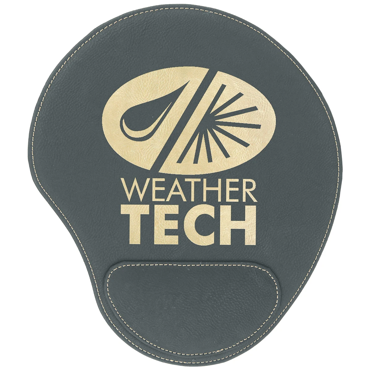 Black/Gold Leatherette Mouse Pad 1