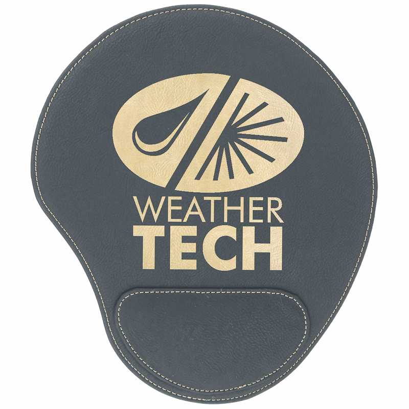 Black/Gold Leatherette Mouse Pad
