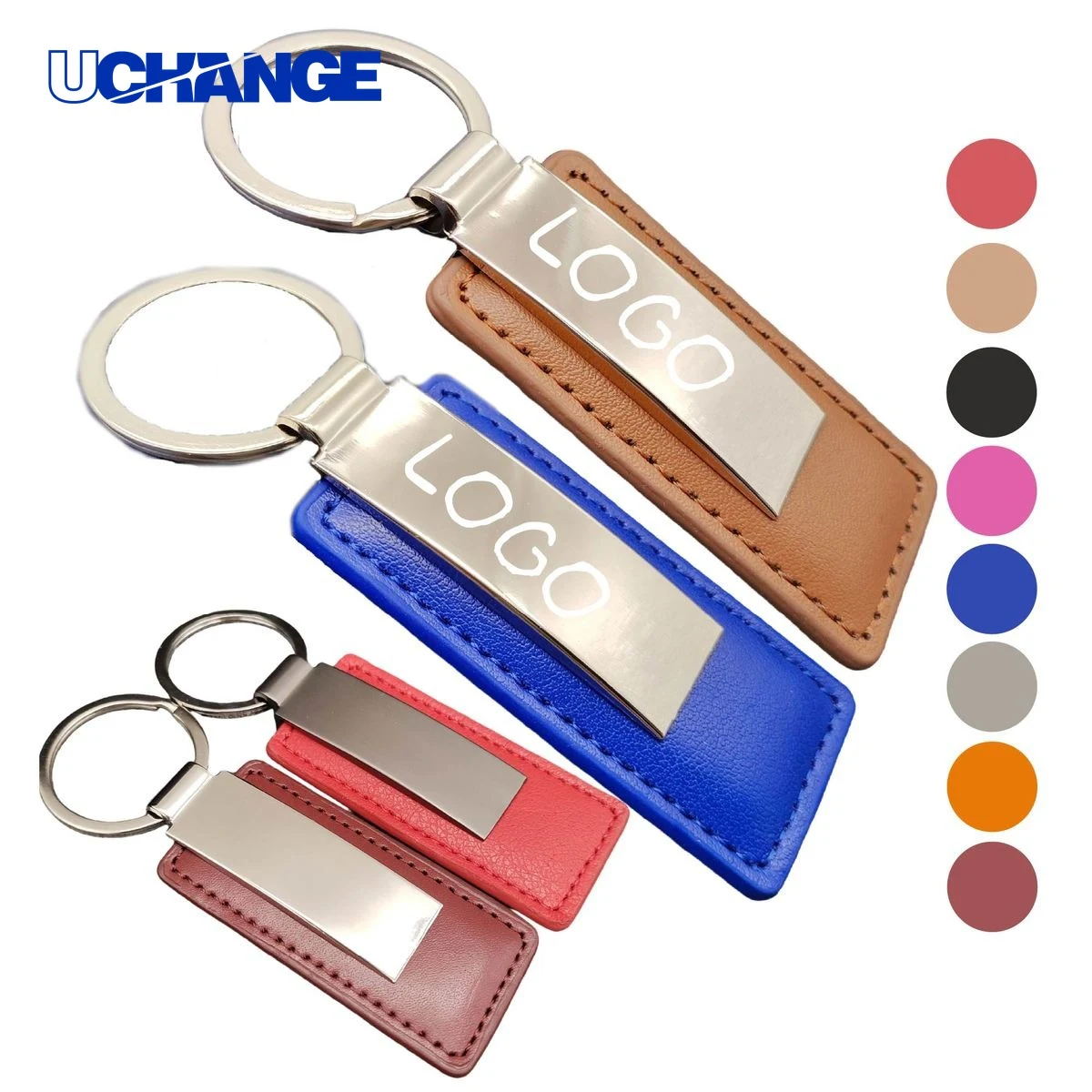 Metal Leather Car Keychain 1