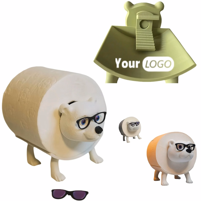Stylish Polar Bear Toilet Paper Holder With Cool Sunglasses