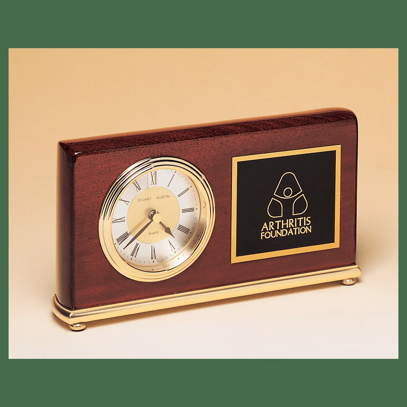 Lacquer Finished Desk Clock, 4" x 7"