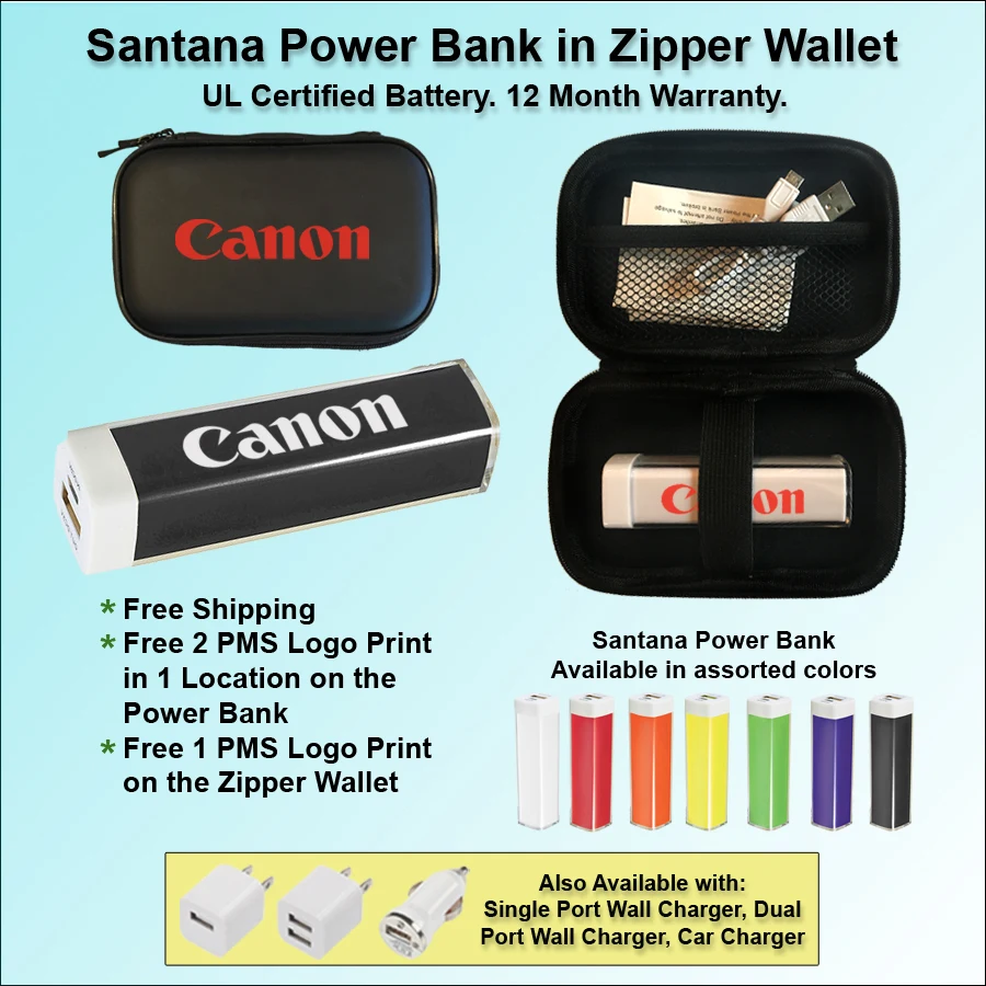Santana Power Bank in Zipper Wallet - 1800mAh 1