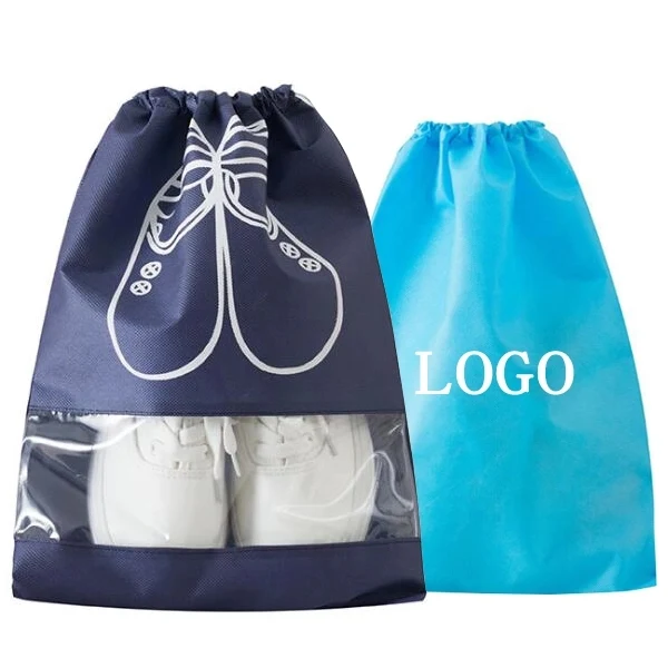 Non Woven Drawstring Bag With Clear Window 1