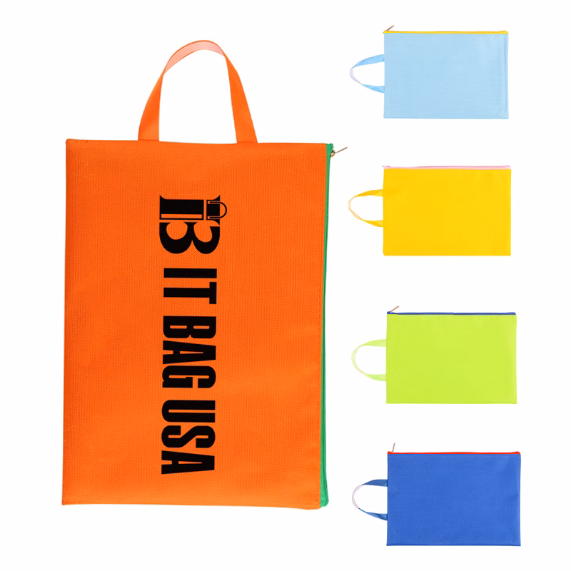 A4 Oxford Zipper File Pouch Bag