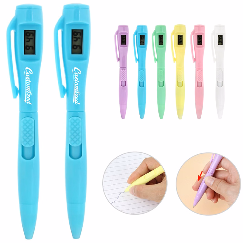 Ballpoint Pen with Built-In Digital Click Counter Display