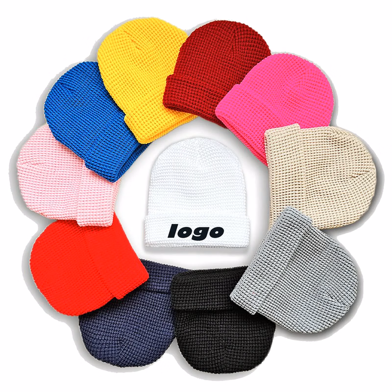 New Waffle Knitted Embroidered Hat