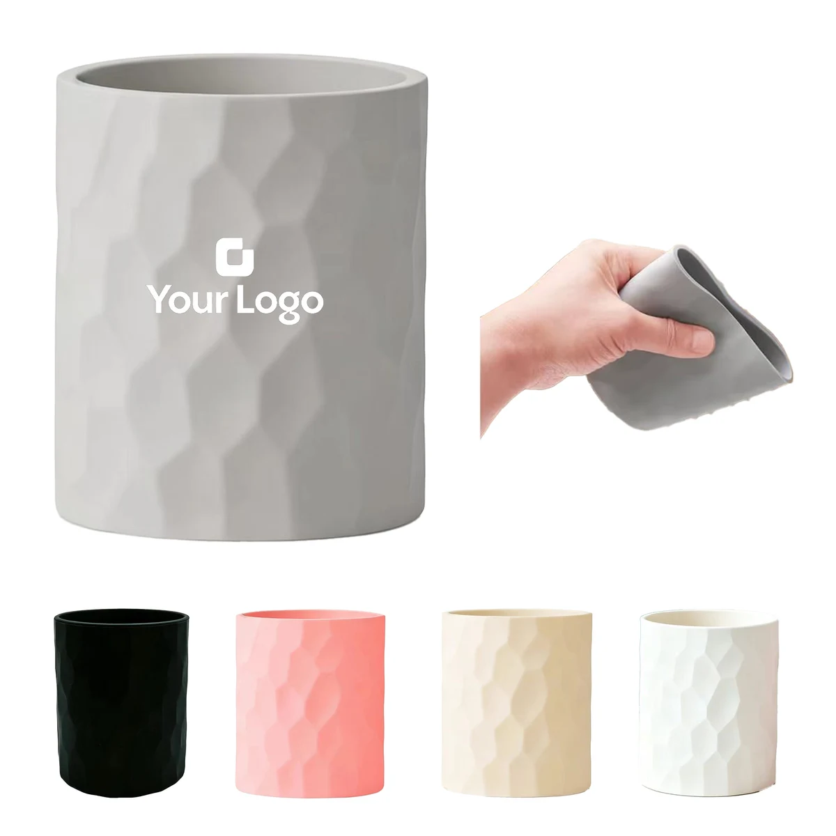 Silicone Pen Holder Desk Organizer Makeup Brush Storage Cup 1