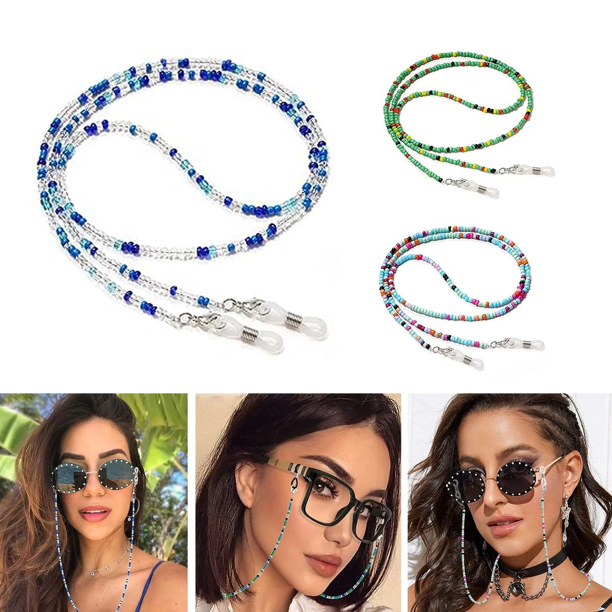 4Pcs Women & Girls Beaded Eyeglass Chains 1
