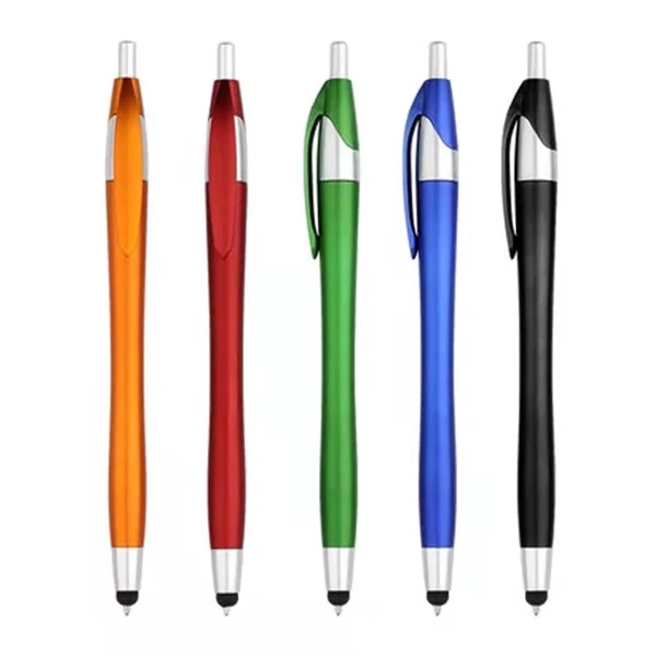 Custom Metallic Stylus Pen with Brushed Silver Trim — Tech Promo Writing Tool 1