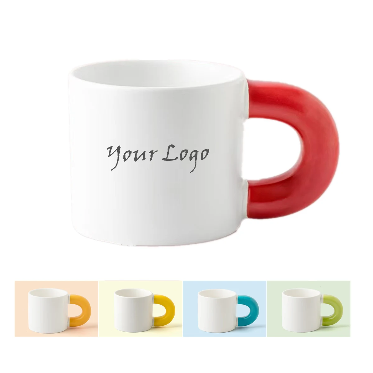 Ceramic Coffee Mug Fat Round Handle 1