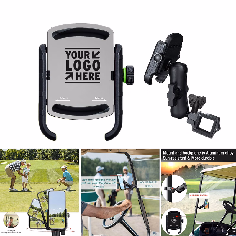 Club Car Golf Cart Upgrade Quick Release One-Handed Pick Won't Fall Out Phone Mount Holder         