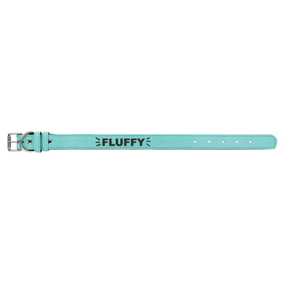 19" x 1" Teal Leatherette Dog Collar 1