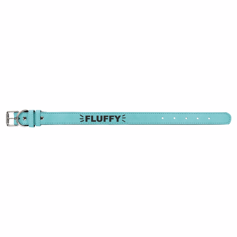 19" x 1" Teal Leatherette Dog Collar