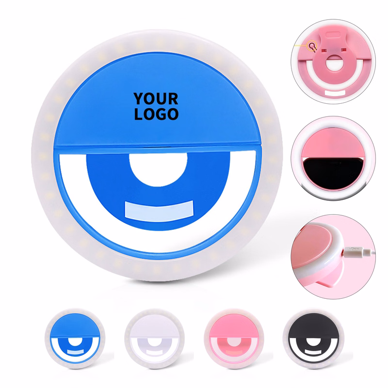 USB Charging Round Selfie LED Light With Rotating Clip