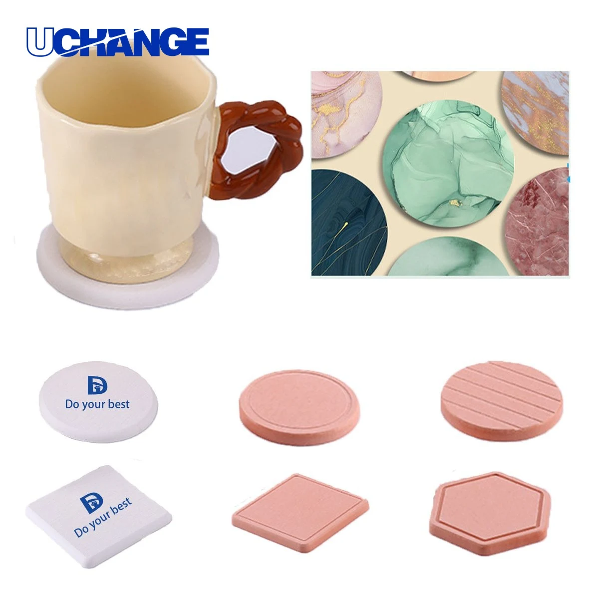 Personalized Shape Diatomaceous Coaster Mat 1