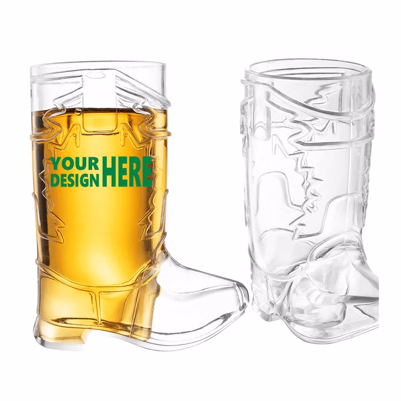 MOQ50 Custom 1oz Cowboy Boot Cocktail Shot Glass