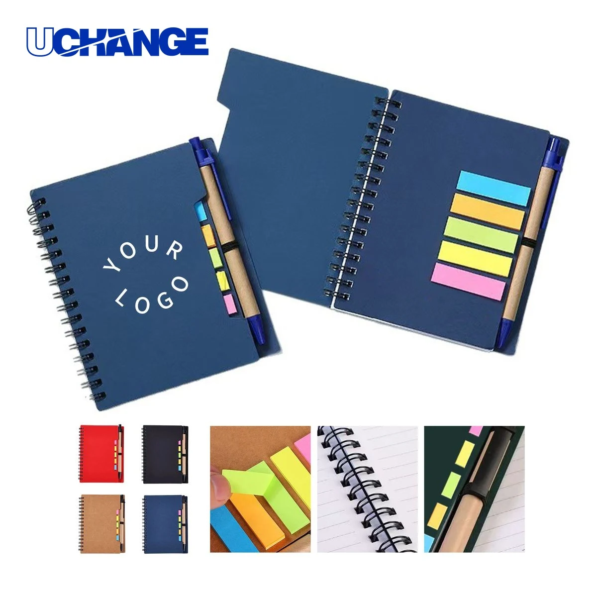 Spiral Notebook Set with Sticky Note and Pen 4.7" x 5.7" 1