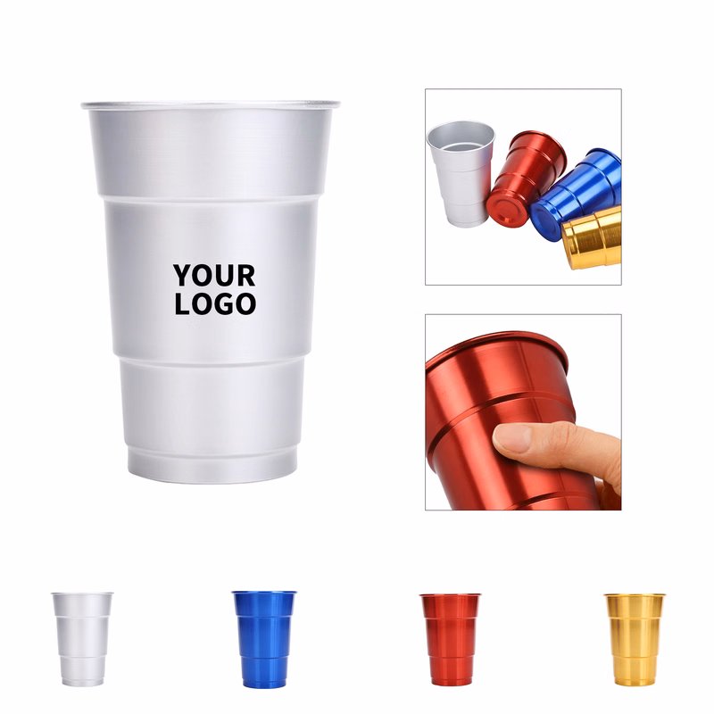 16 Oz Metal Camping Party Cup Stackable