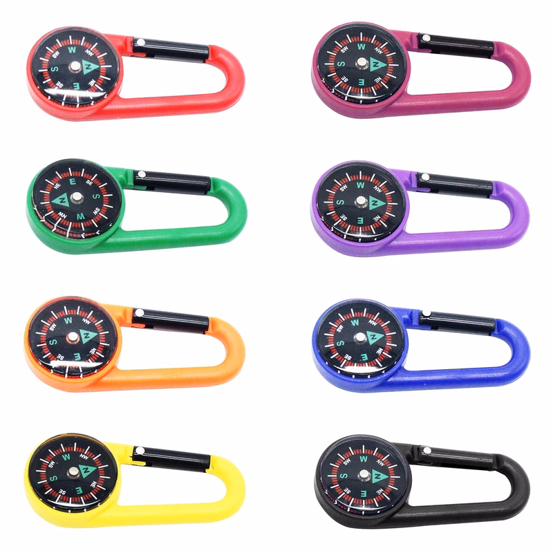 Plastic Carabiner Compass Key Chain