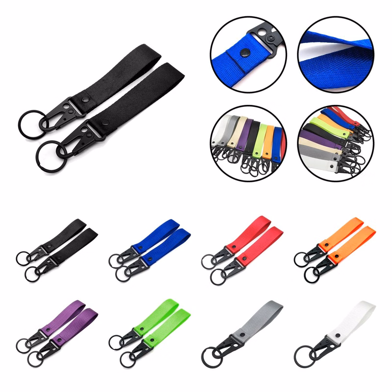 Woven Strap Carabiner Keychain
