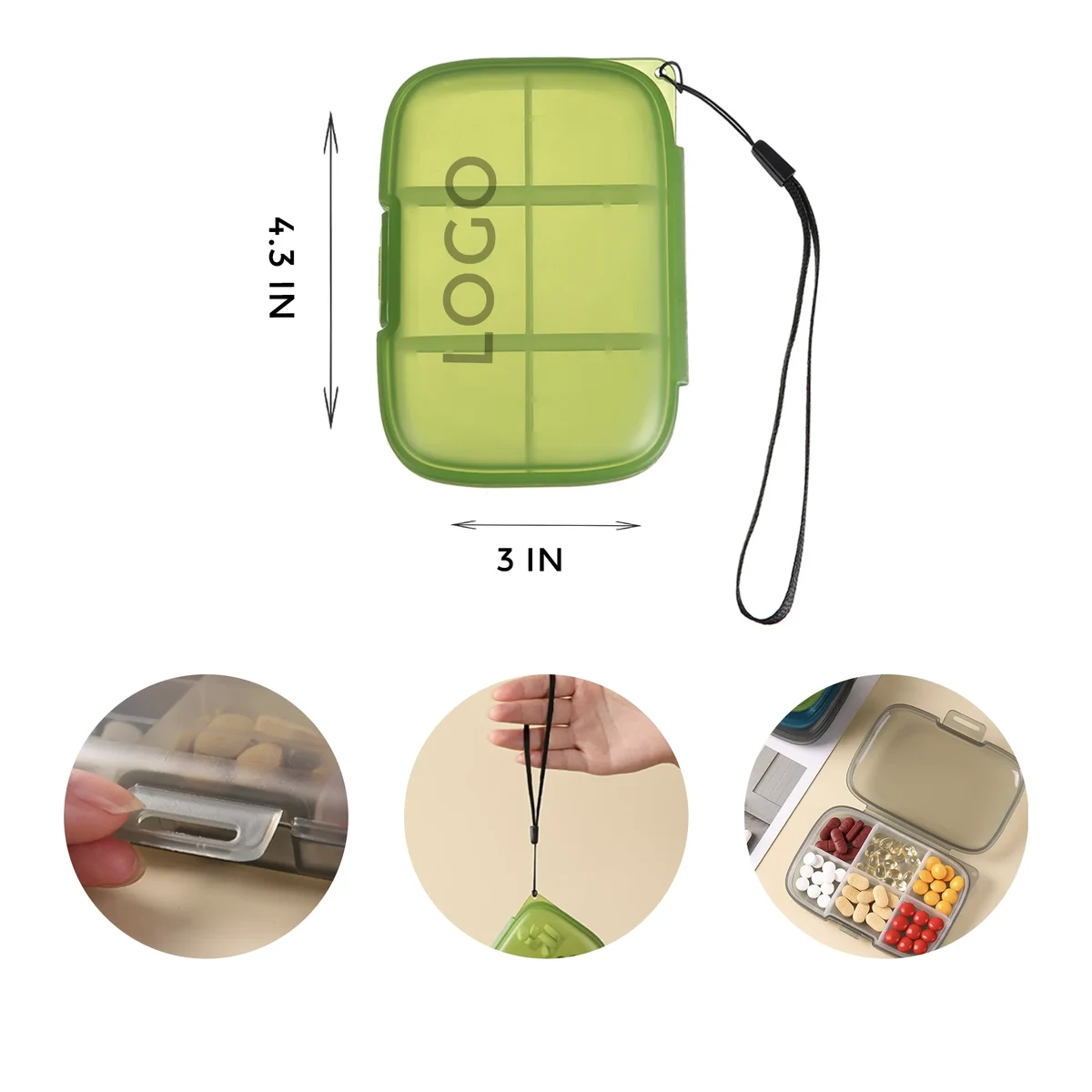 MOQ 10 PCS 6 Compartments Pill Organizer 1