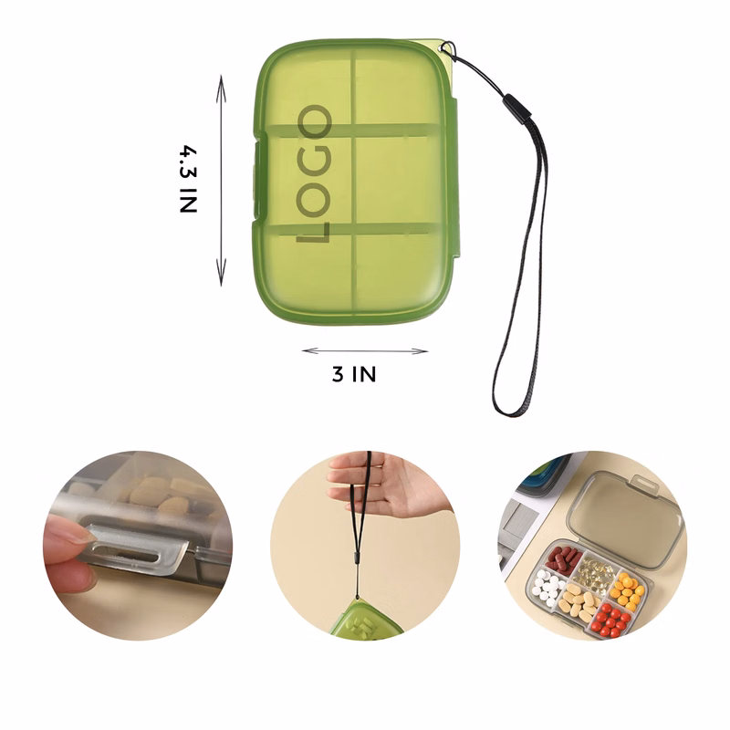 MOQ 10 PCS 6 Compartments Pill Organizer