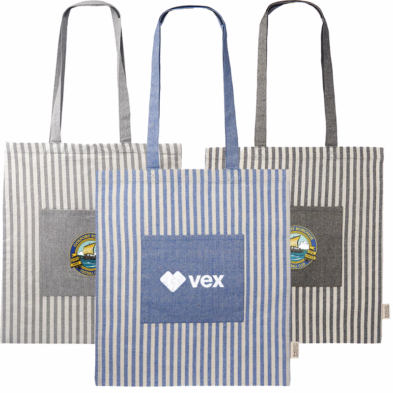 Eco-Friendly Striped Recycled Cotton Tote bags