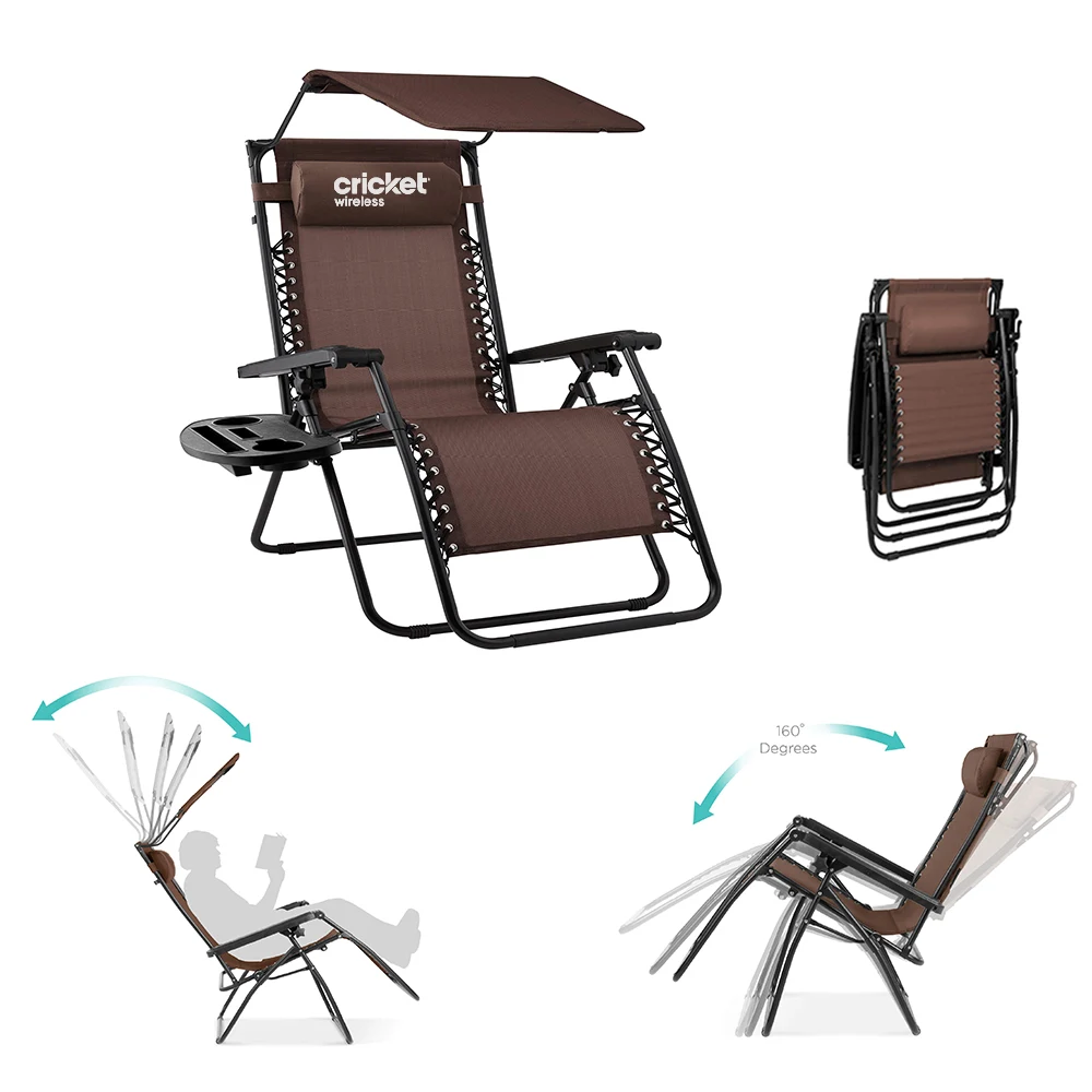 Foldable Zero Gravity Lounger with Canopy 1