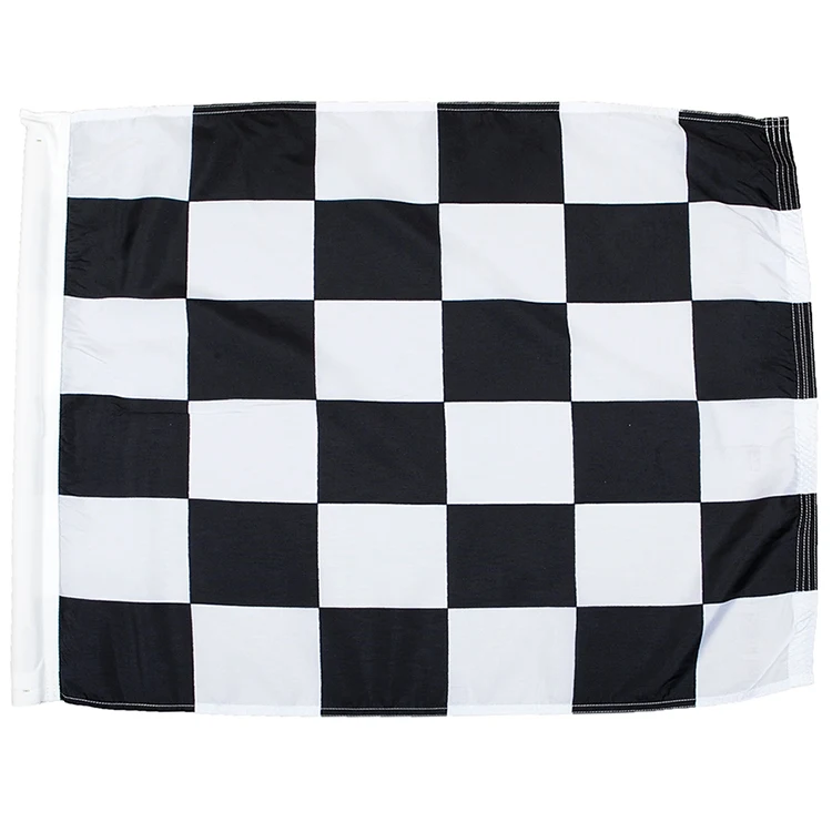 End Of Race Individual Polyester Auto Racing Flags W/ Pole Sleeve 1
