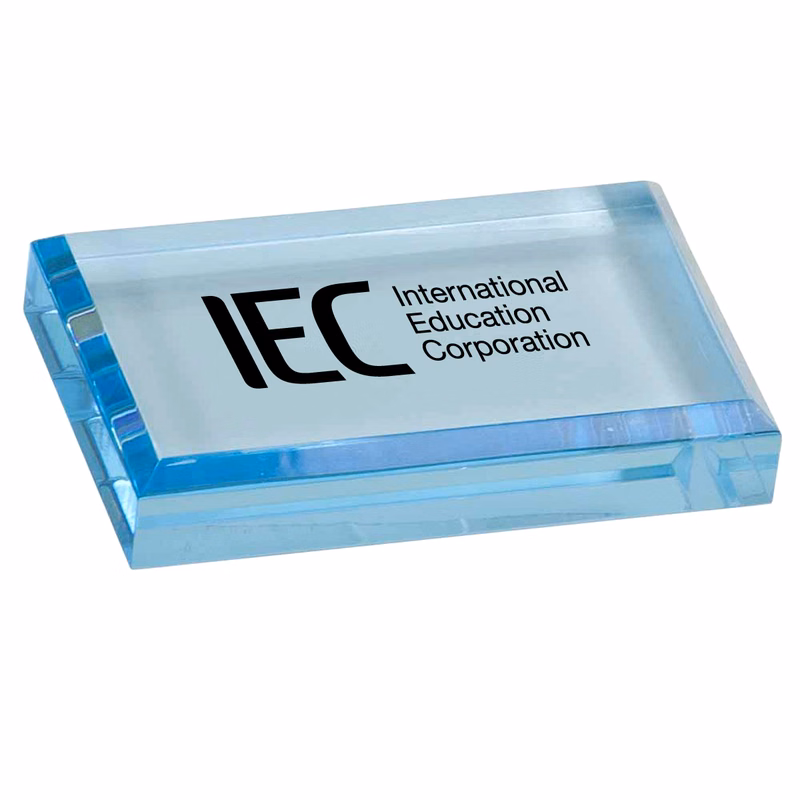 4" X 2.5" ACRYLIC PAPERWEIGHT (BLUE)
