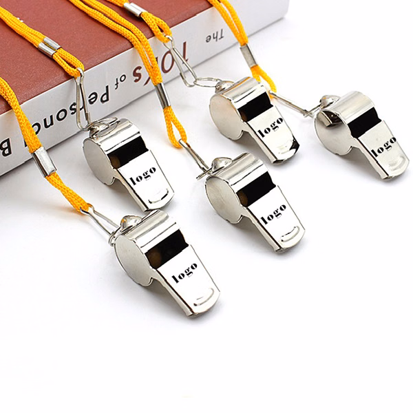Stainless Steel Coach's Whistle With Lanyard