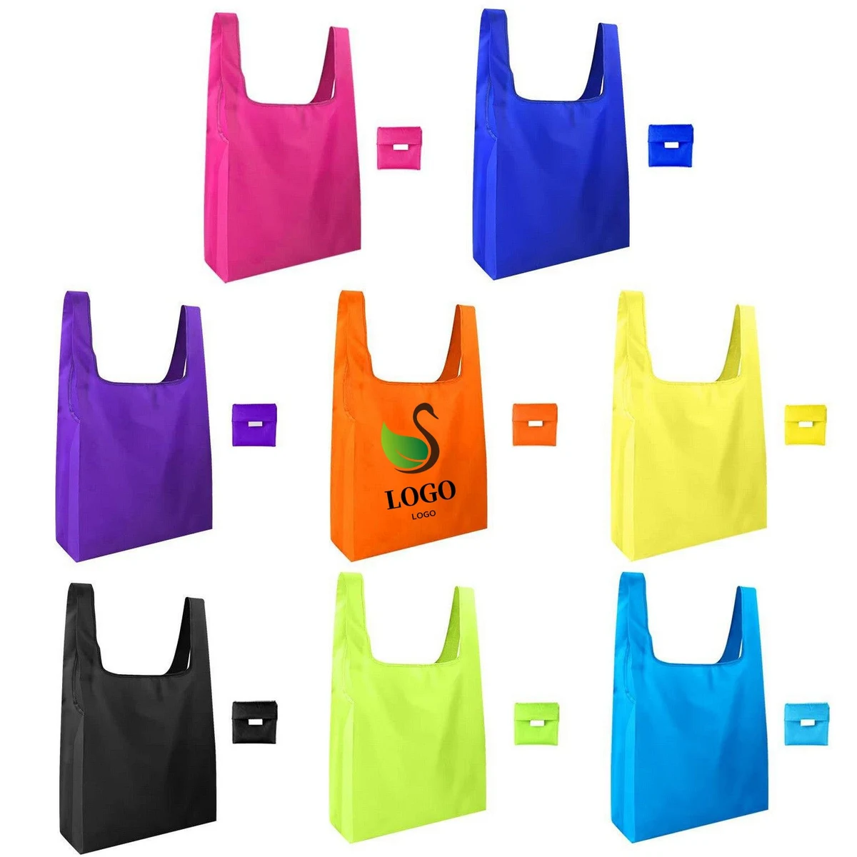 Reusable Grocery Bags Foldaway Tote Bag With Pouch 1