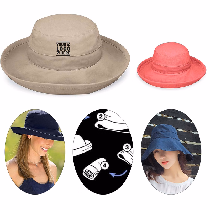 UPF 50+ Wide Brim Packable Adjustable Company Women's Casual Traveler Sun Hat